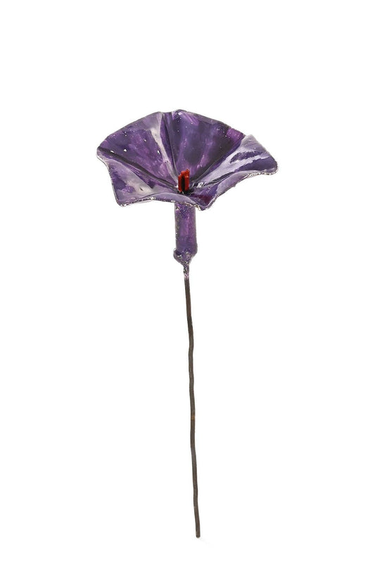 Small Metal Petunia Flower Garden Stake – Purple