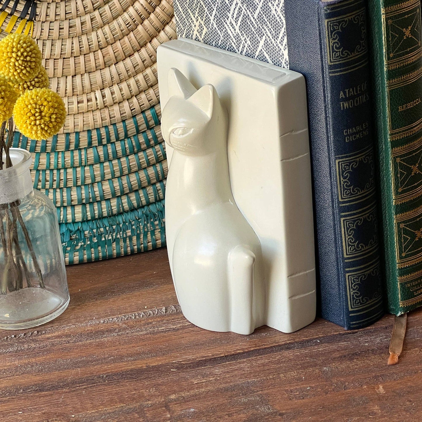 Soapstone Majestic Sitting Cat Bookends - Set of 2