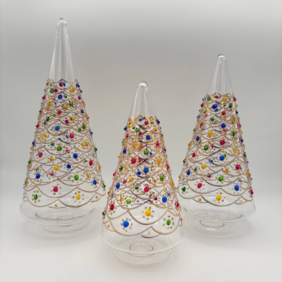 Blown Glass Tabletop Tree - Cone Dancing Flowers