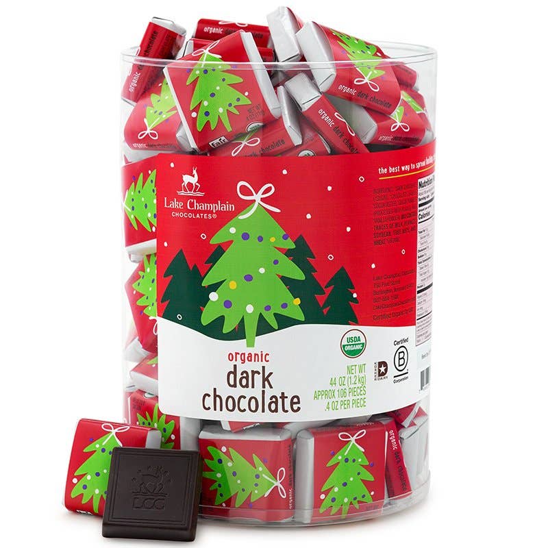 Dark Chocolate Holiday Organic Squares (Individual)