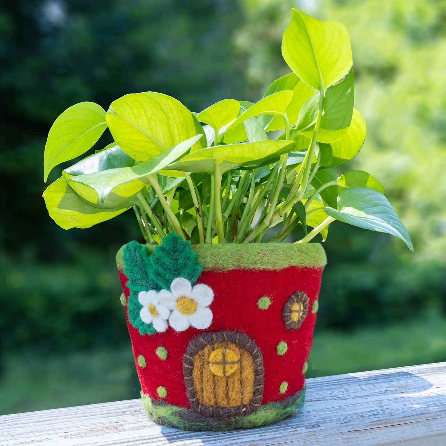 Strawberry Cottage Felt Pot