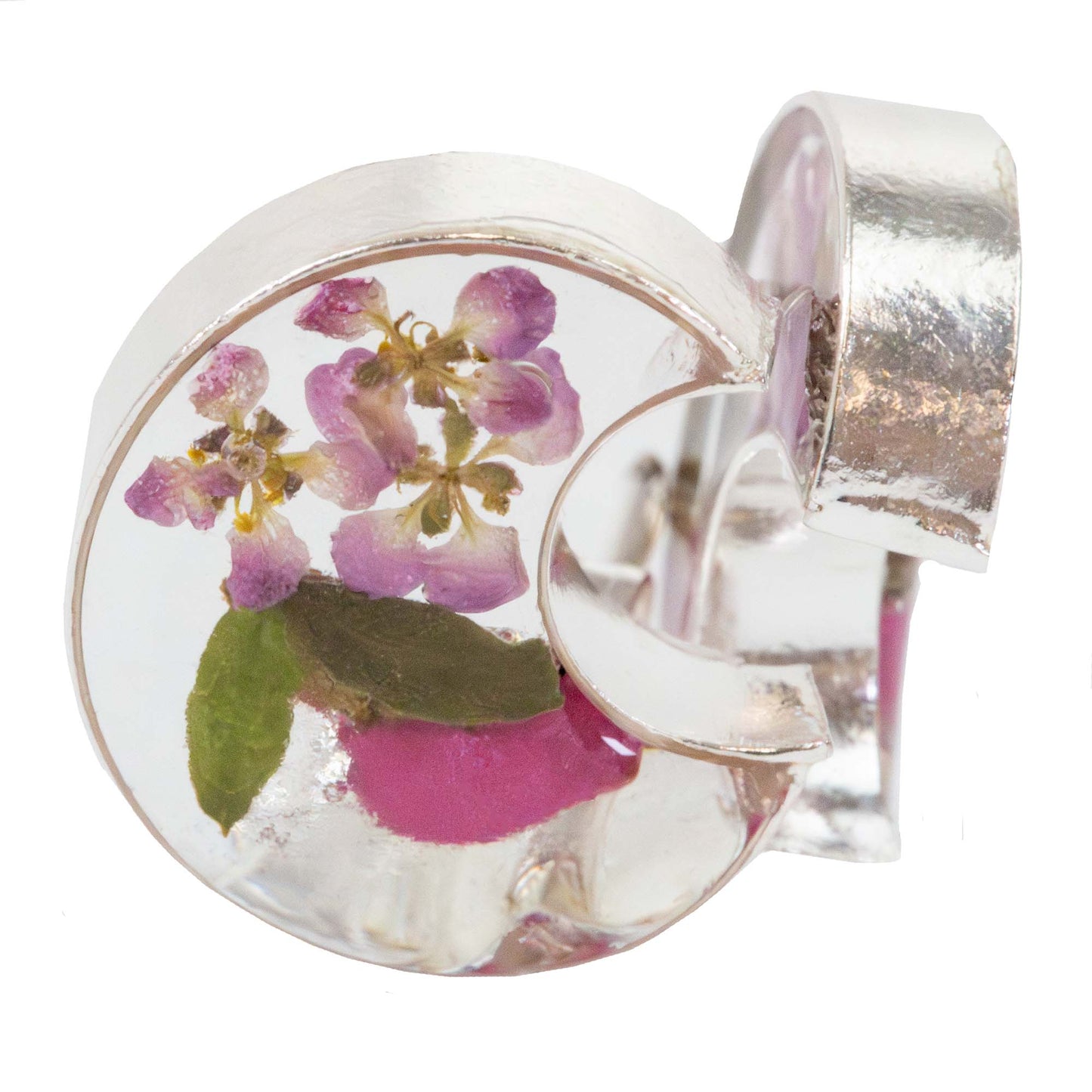 Pressed Flower Crescent Stud Earrings - Assorted