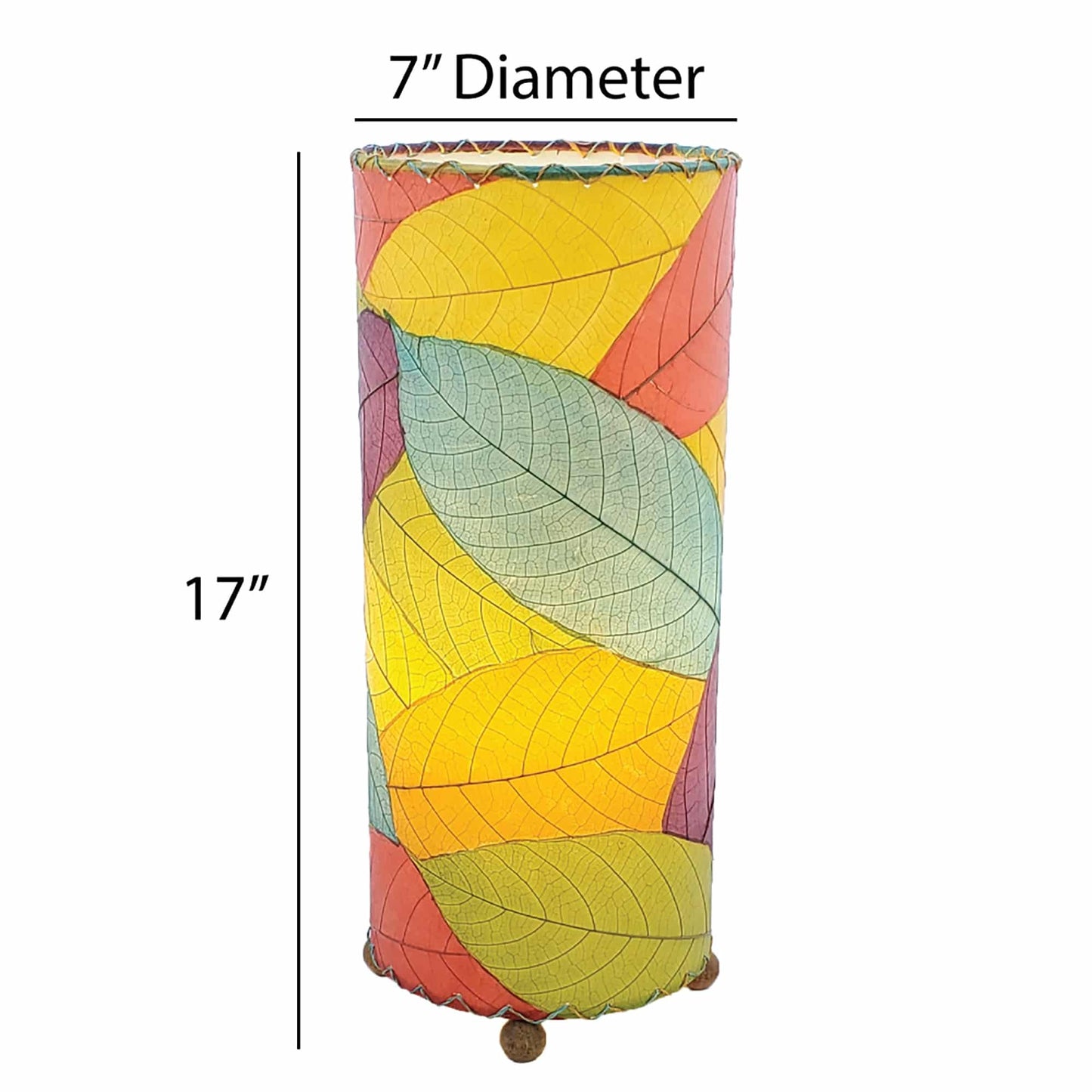 Cocoa Leaf Cylinder Table Lamp - Multi