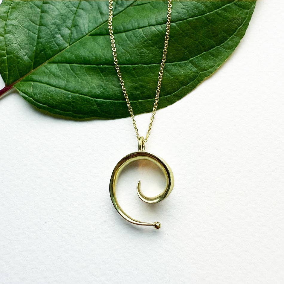 Spiral of Life Necklace - Brass