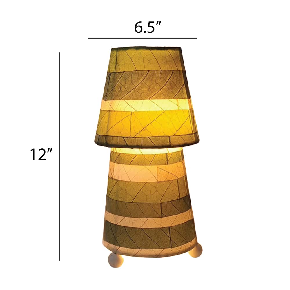 Striped Tapered Table Lamp - Green