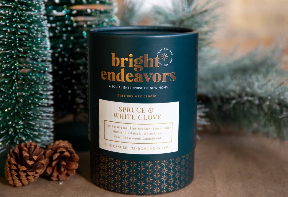 Spruce & White Clove Candle: 11oz Glass