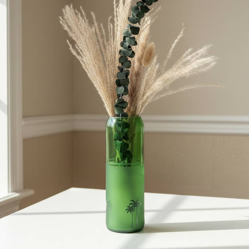 Upcycled Glass Siwa Palms Vase