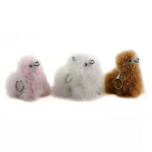 Alpaca Fur Plush 4'' Llama Keychain