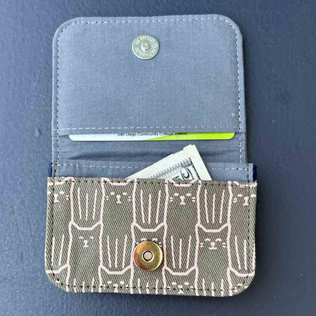 Cotton Canvas Cardholders - Cat Prints