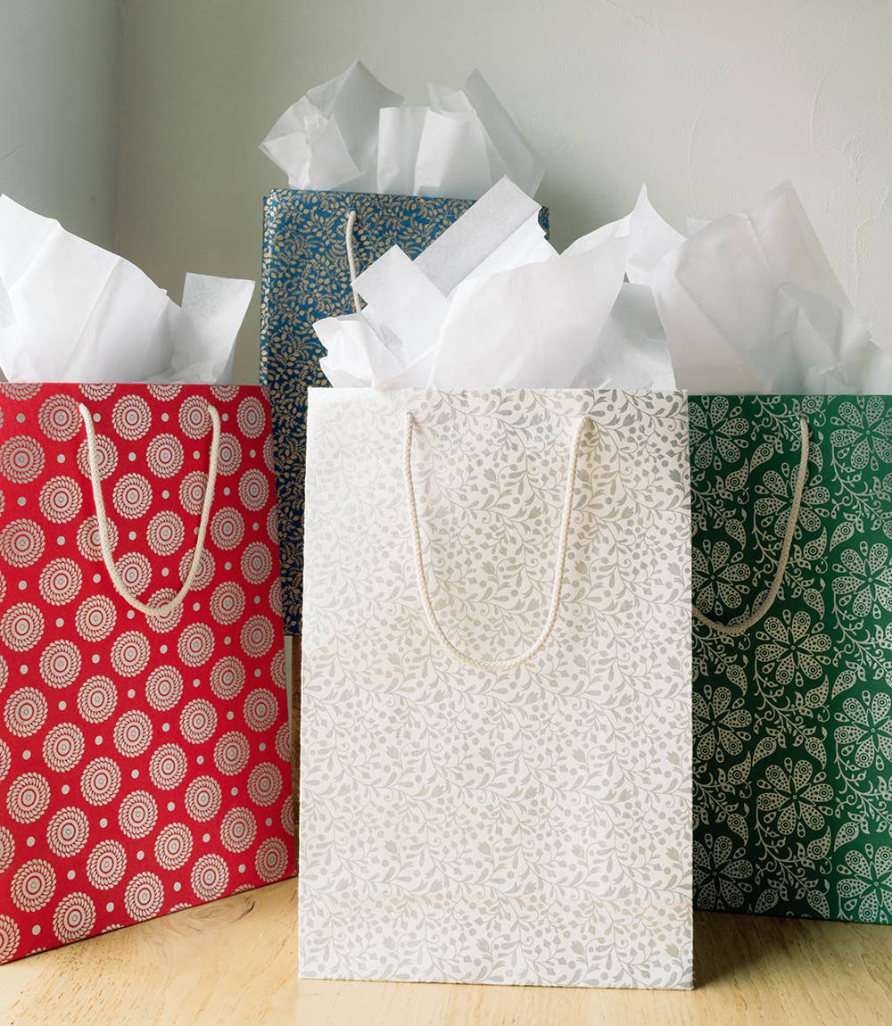 Recycled Paper Medium Gift Bag - Assorted Holiday