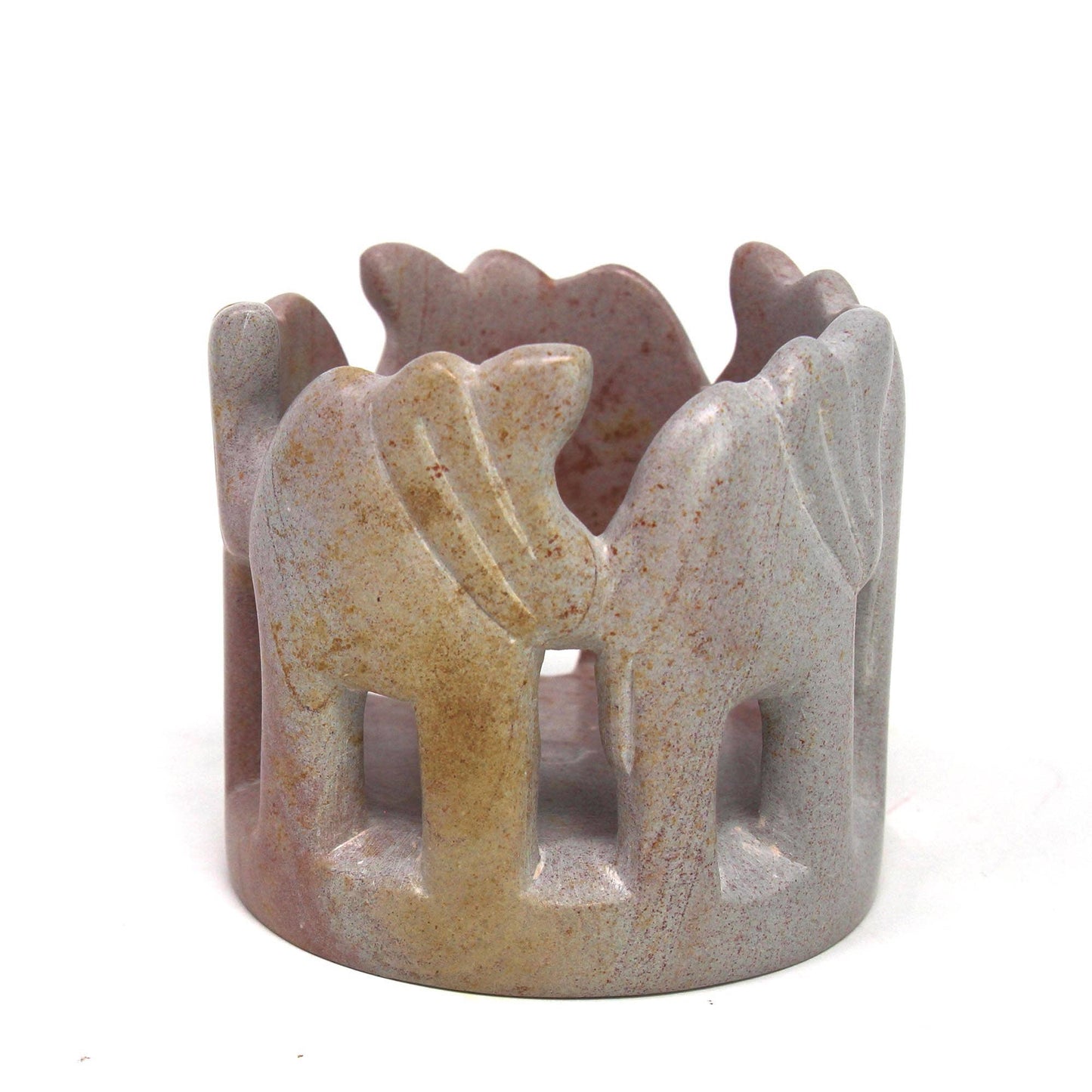 Circle of Elephants Soapstone Sculpture 3''