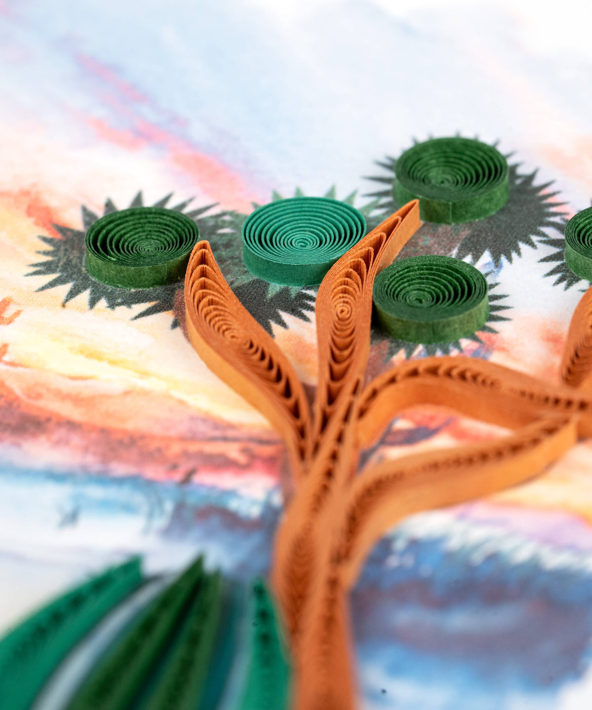 Quilled Desert Landscape Greeting Card
