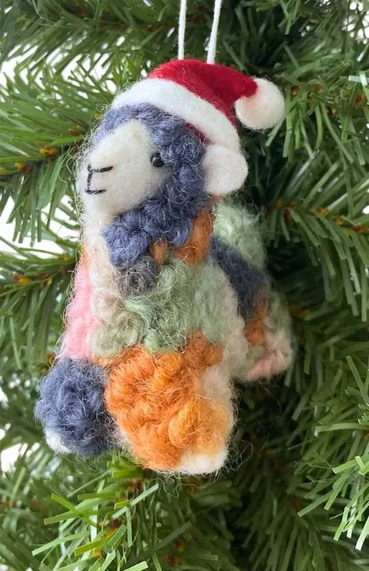 Felt Christmas Llama Ornament