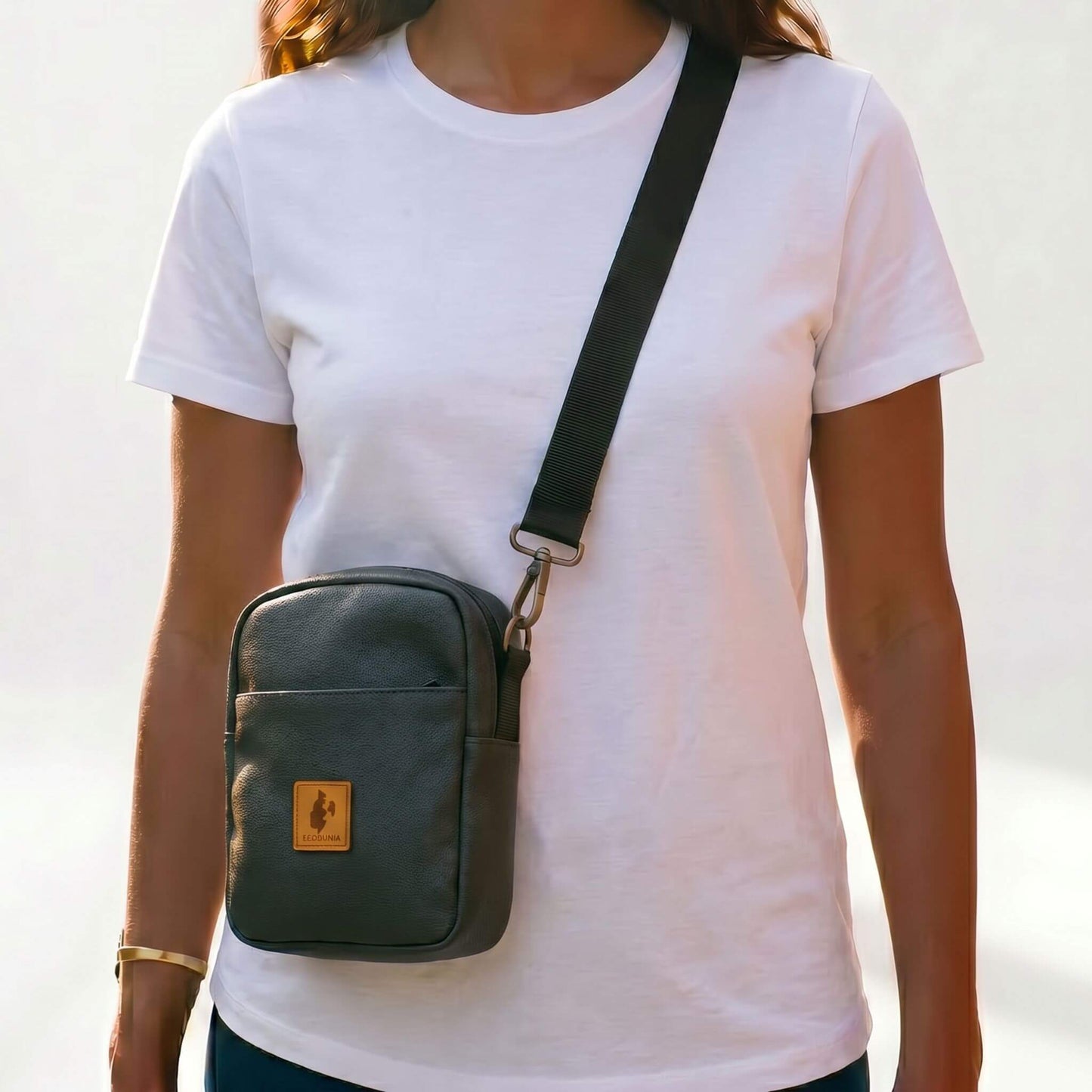 Convertible Vegan Leather Crossbody Sling Bag 2L | Rozi