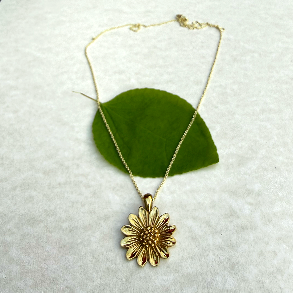 Eternal Sunflower Necklace - Brass