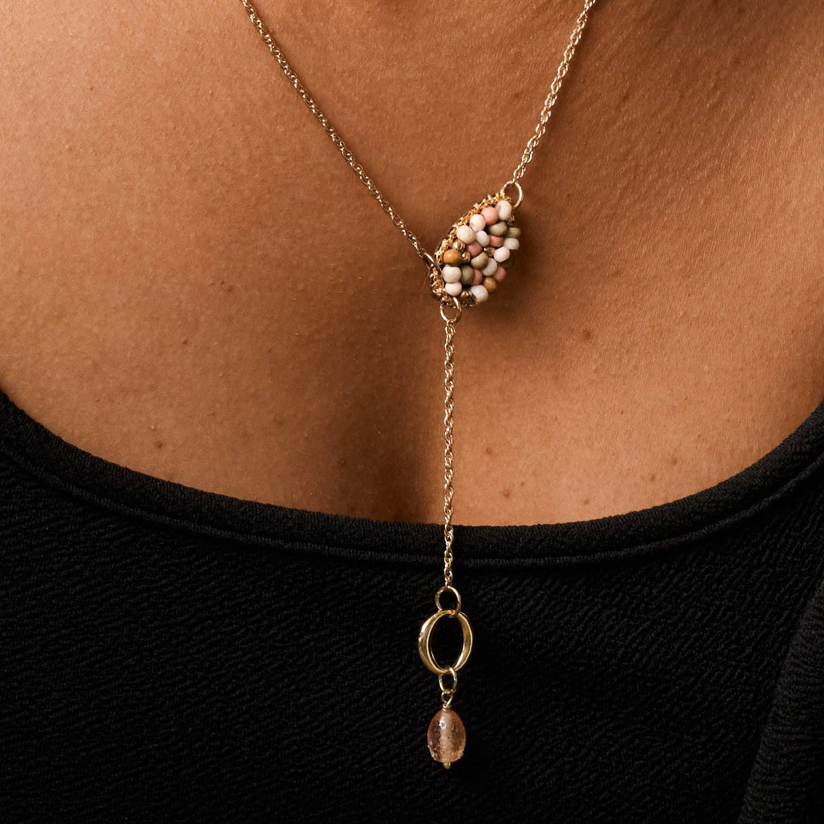 Duniya Embroidered Bead Necklace