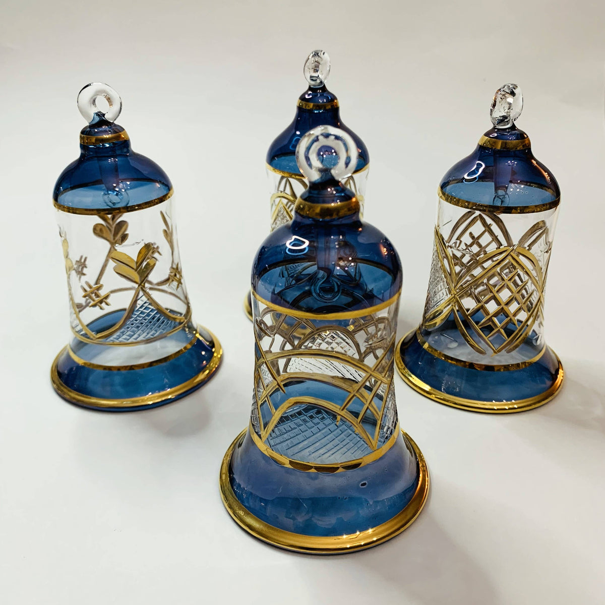 Blown Glass Ornament - Engraved Bell