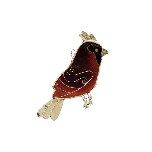 Cardinal Capiz Shell Ornament