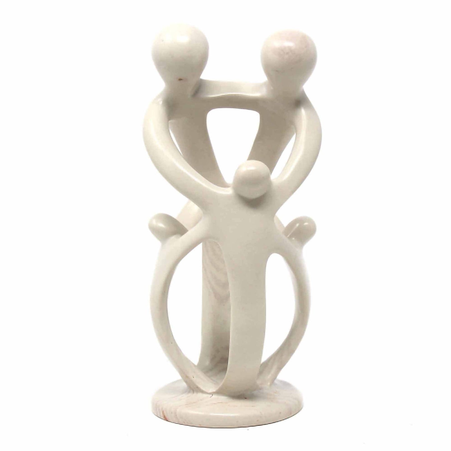 Natural Soapstone Family Sculpture - 5-Person, 8''
