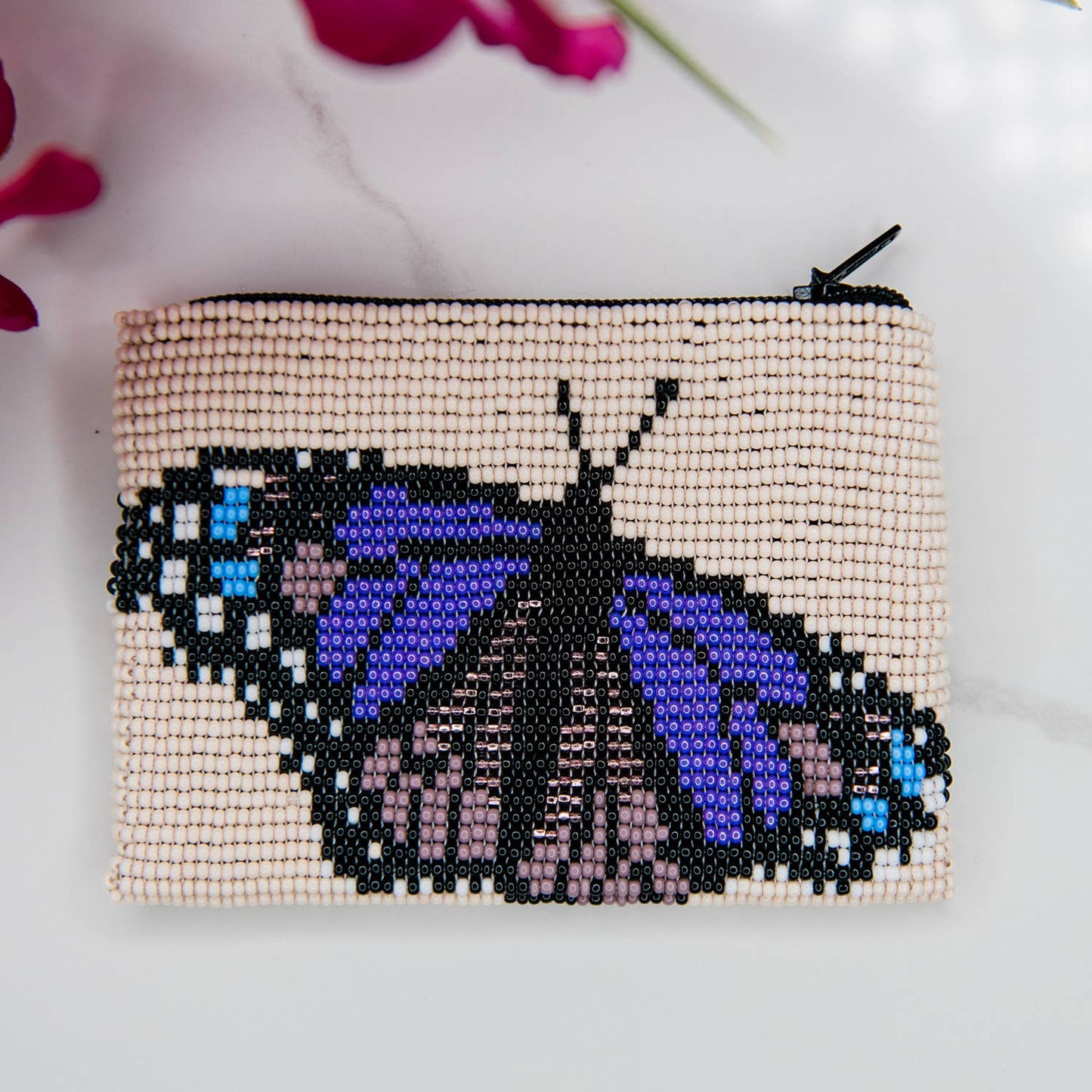 Butterfly Beaded Coin Bag