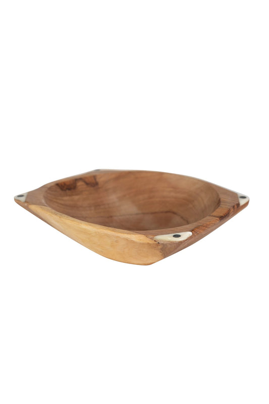 Four Corners Olive Wood Serving Bowl