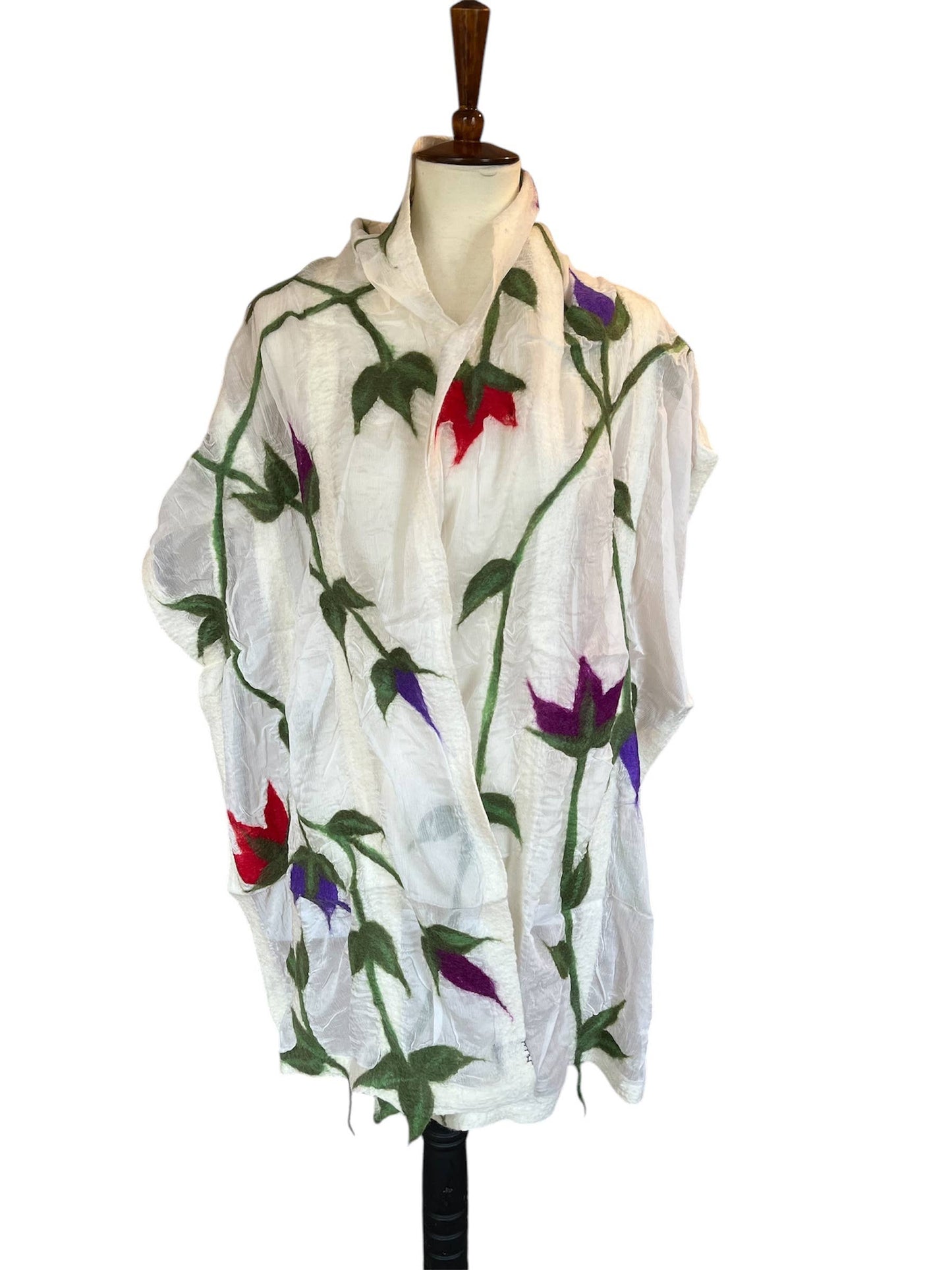 Flower Vine Scarf - White
