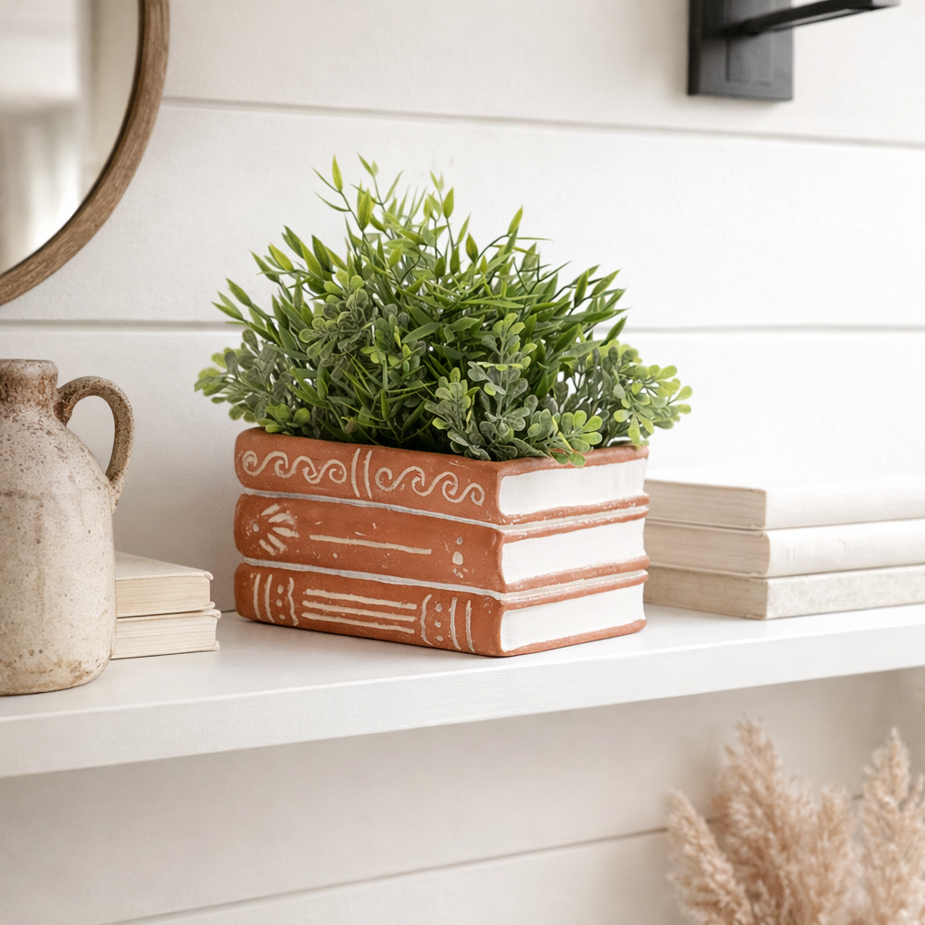 Vasanta Terracotta Planter - Books