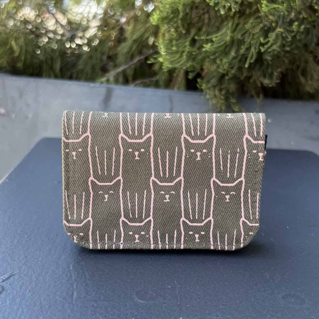 Cotton Canvas Cardholders - Cat Prints