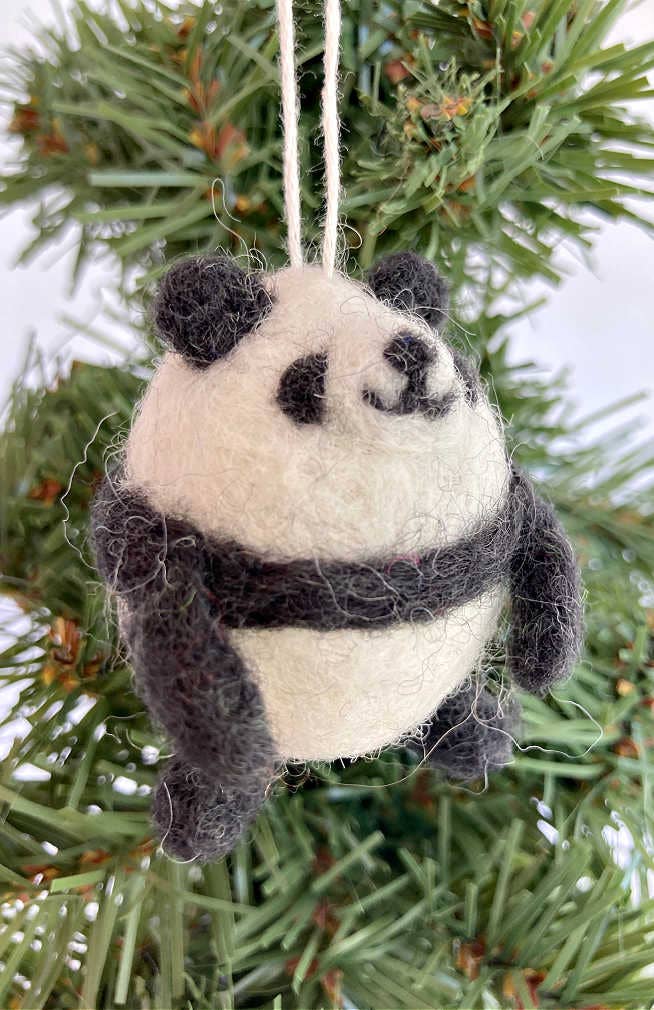 Felt Oval Panda Ornament