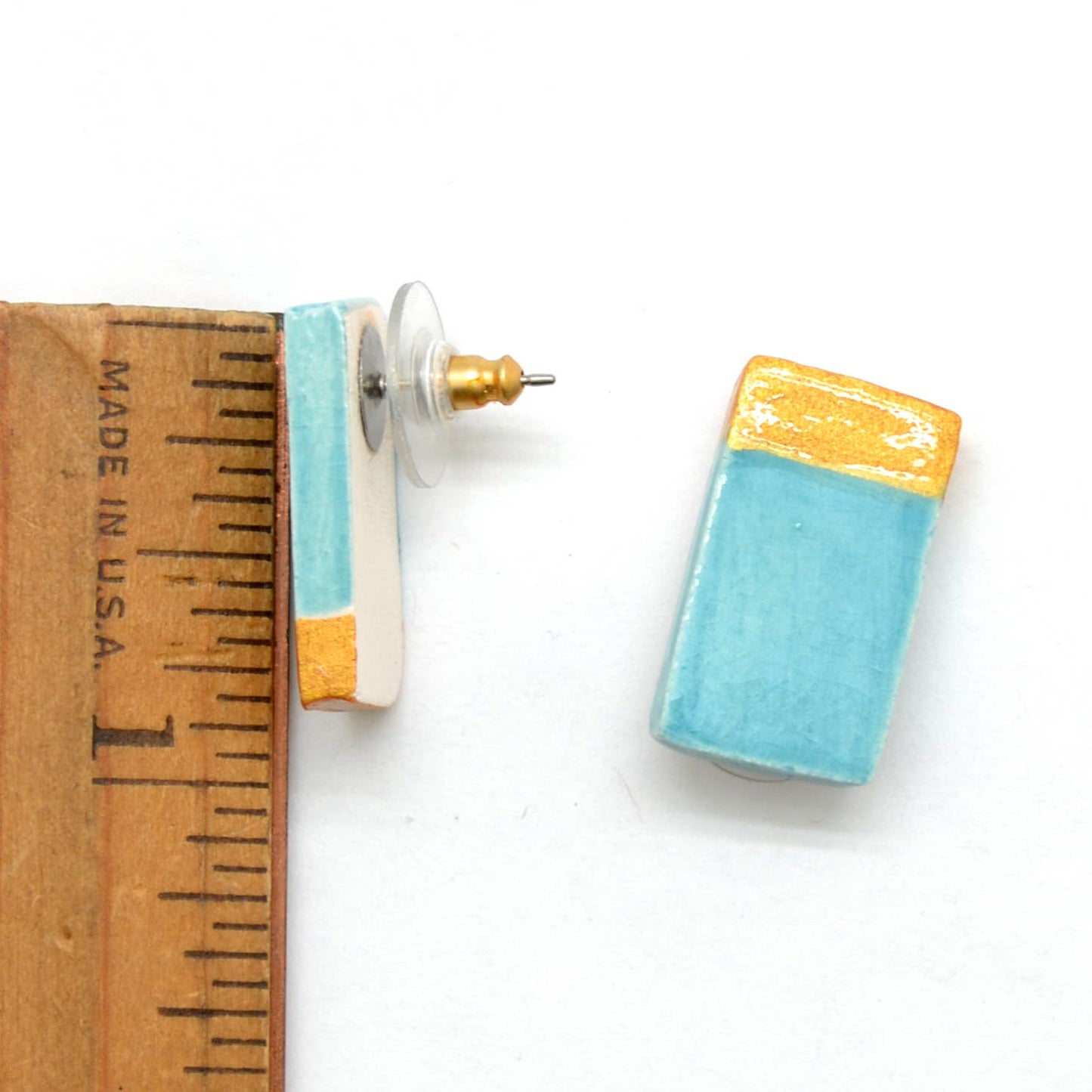 Modern Ceramic Rectangle Stud Earrings - Assorted