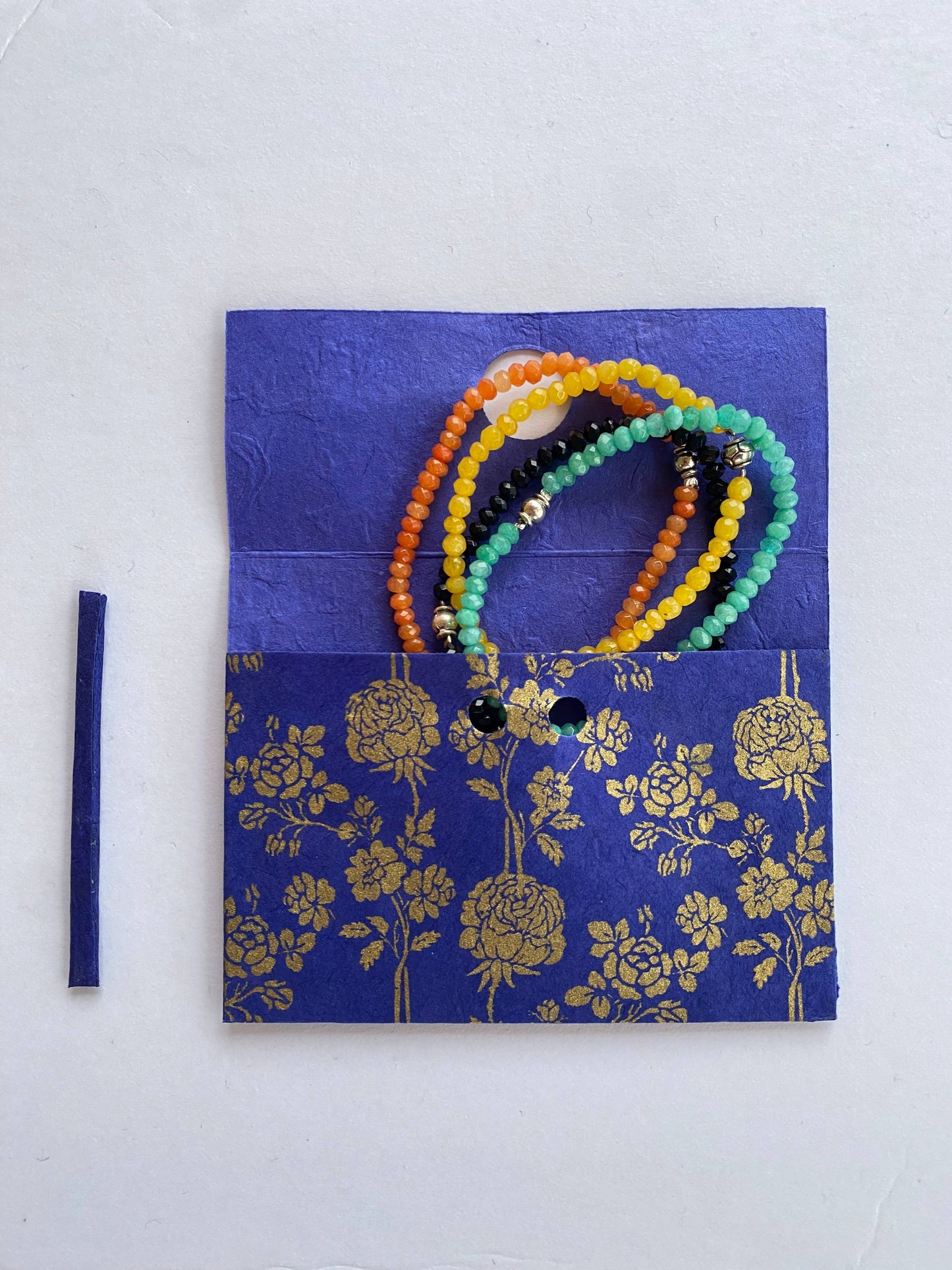 Semi-Precious Cut-Stone Bead Bracelet