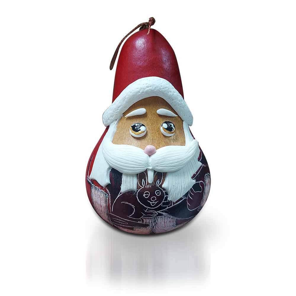 Jolly Santa Gourd Ornament
