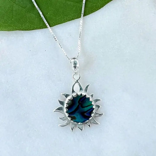 ABALONE SUN NECKLACE - STERLING SILVER