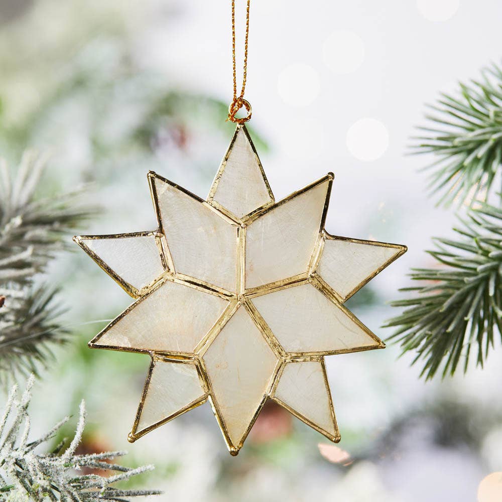 Capiz 3D Star Ornament