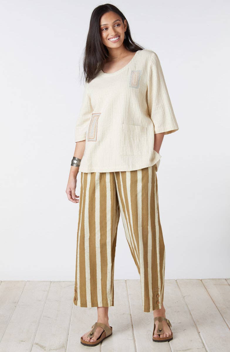 Kesari Pull-On Crop Pant - Straw