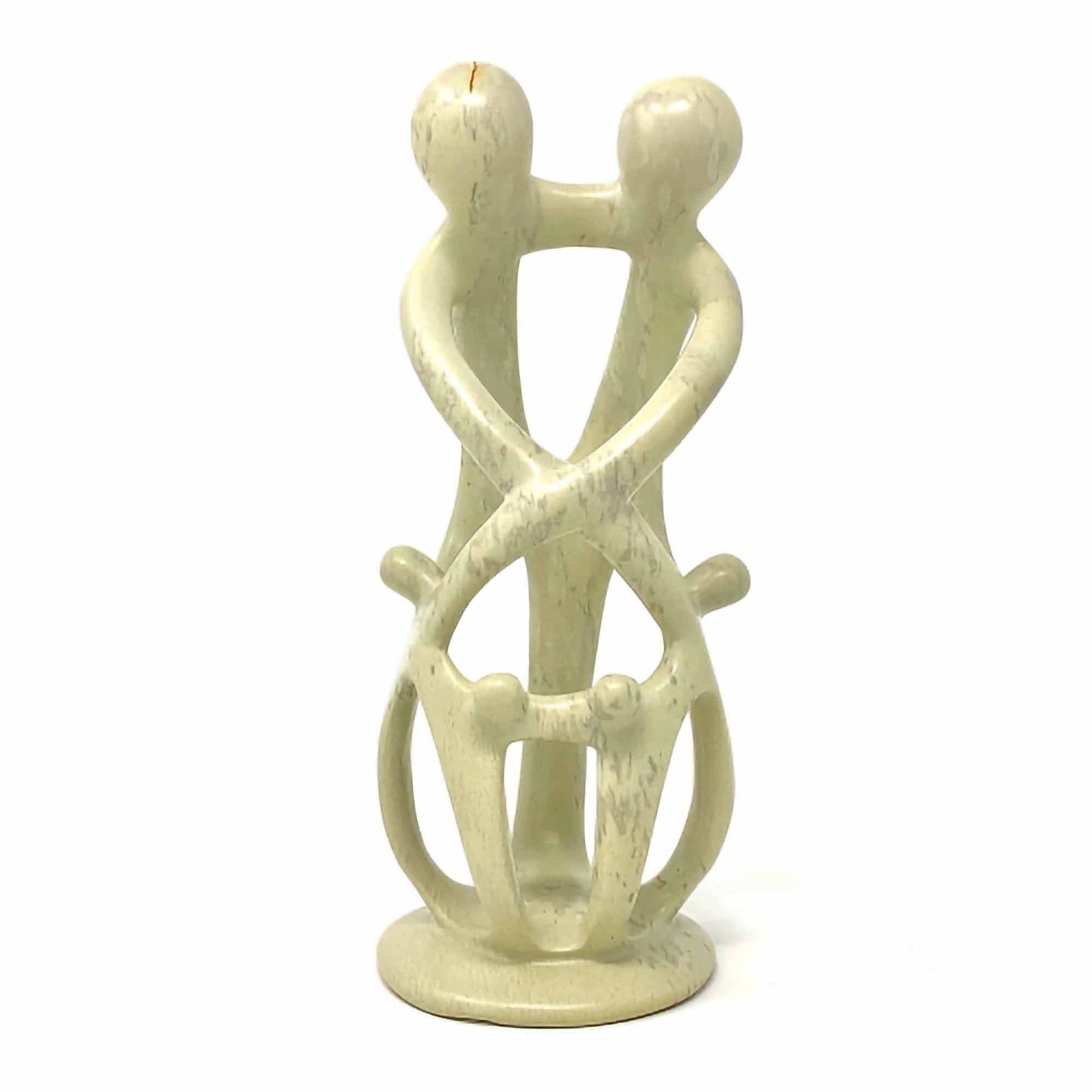 Natural Soapstone Family Sculpture - 5-Person, 8''
