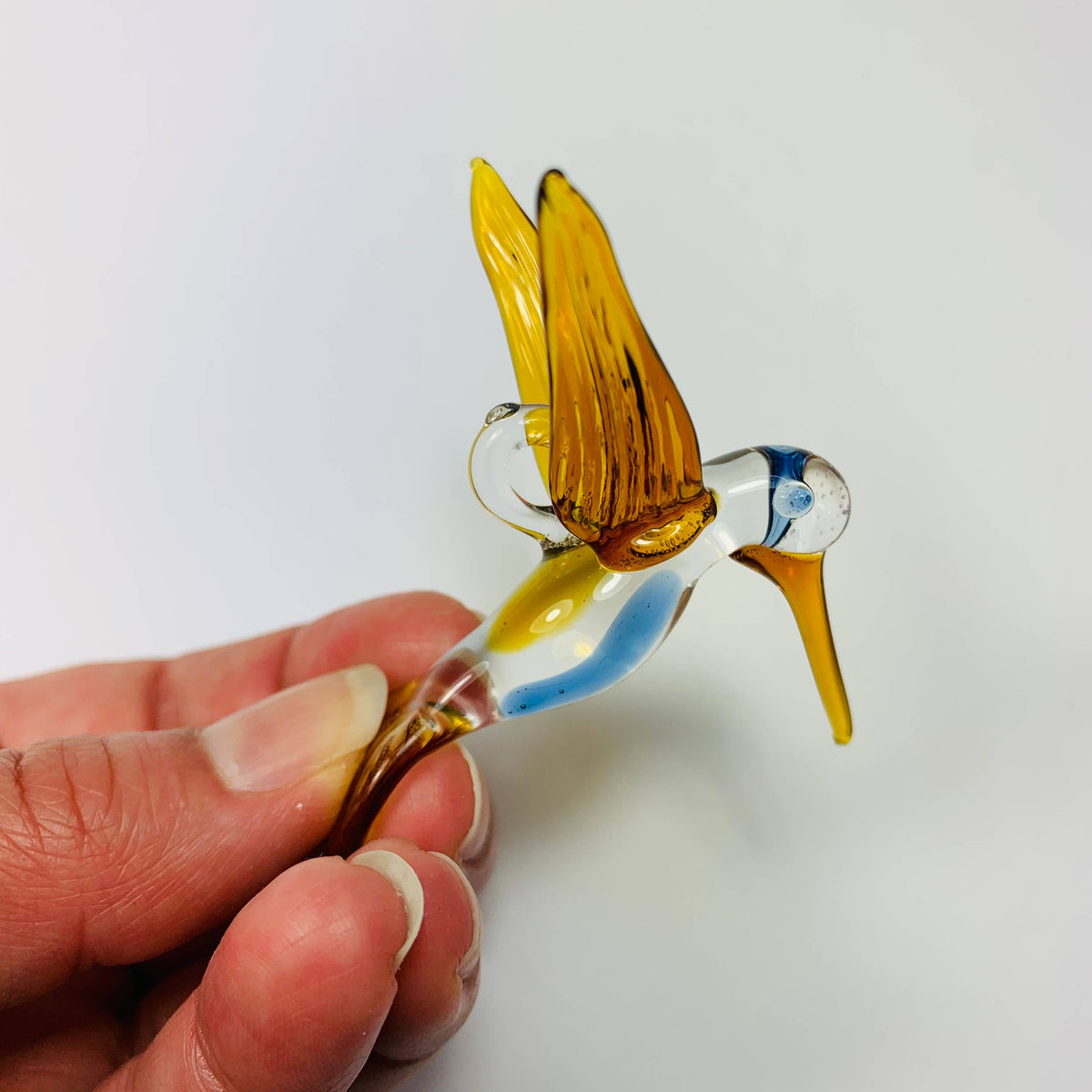 Blown Glass Ornament - Hummingbird Posing