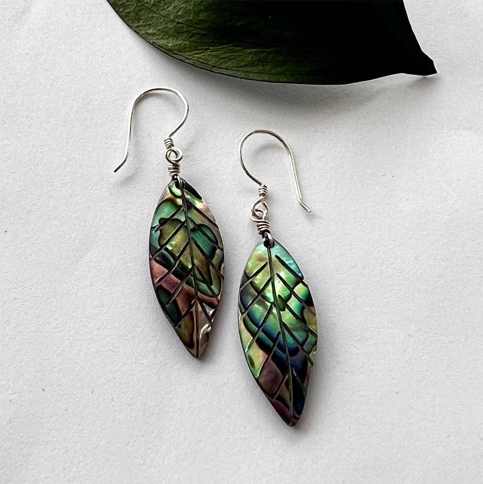 Abalone New Leaf Earrings - Sterling Silver