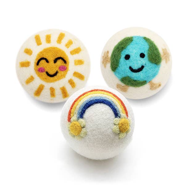 Earth • Sun • Rainbow: Eco Wool Dryer Balls