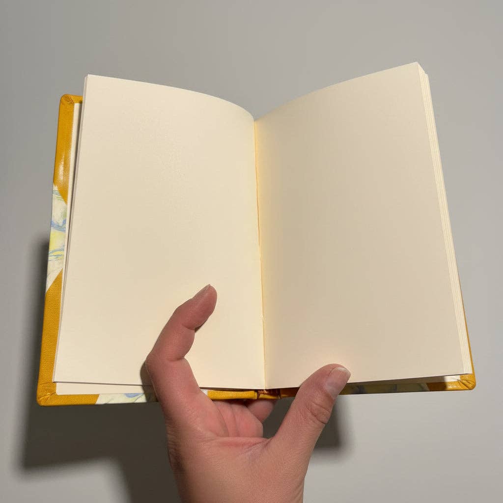 Marbled Paper Journal - Mustard