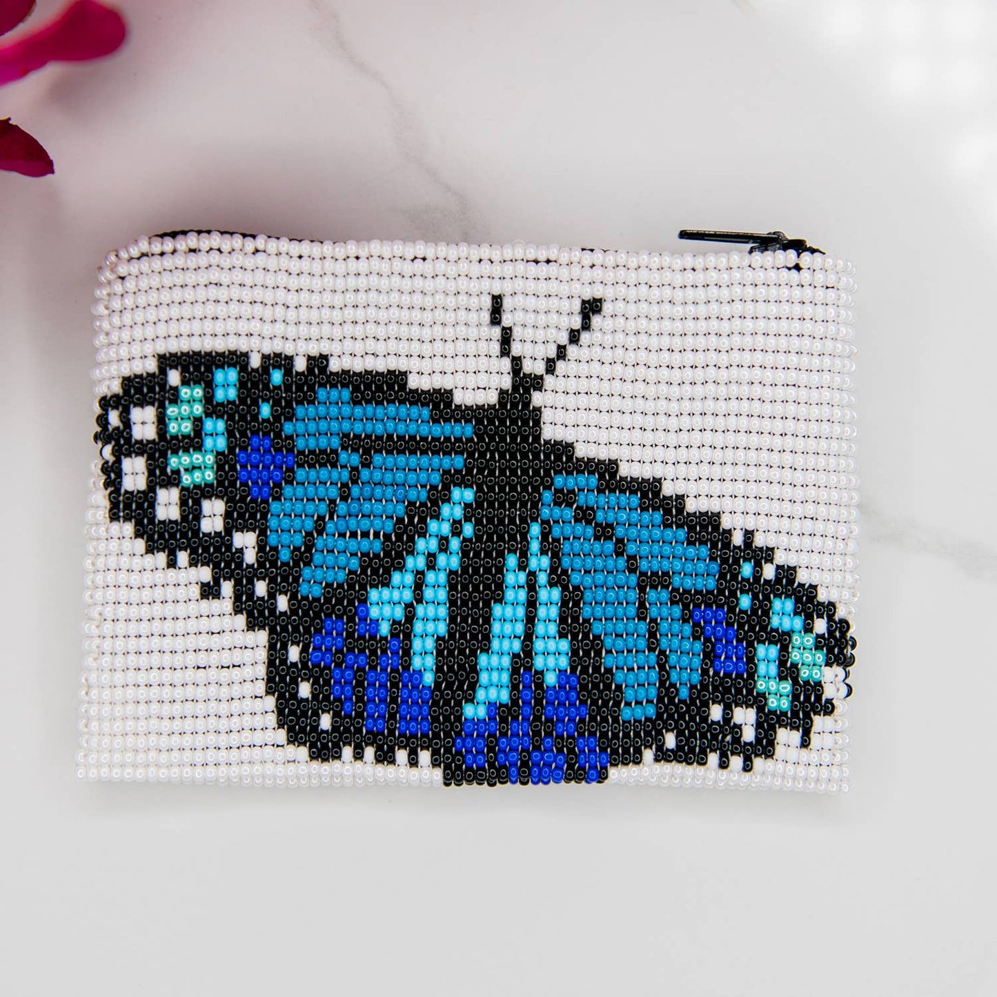 Butterfly Beaded Coin Bag