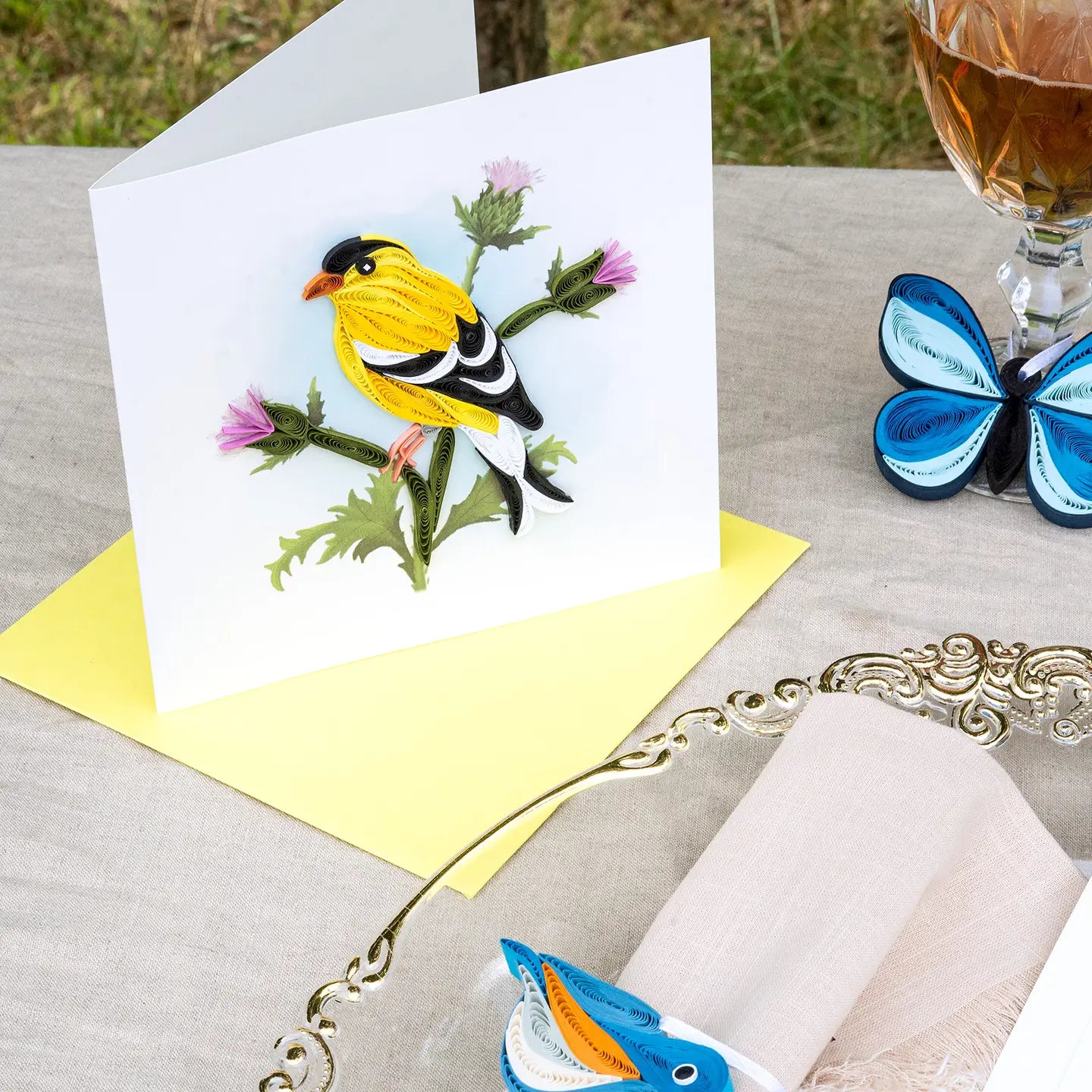 Quilled American Goldfinch Greeting Card