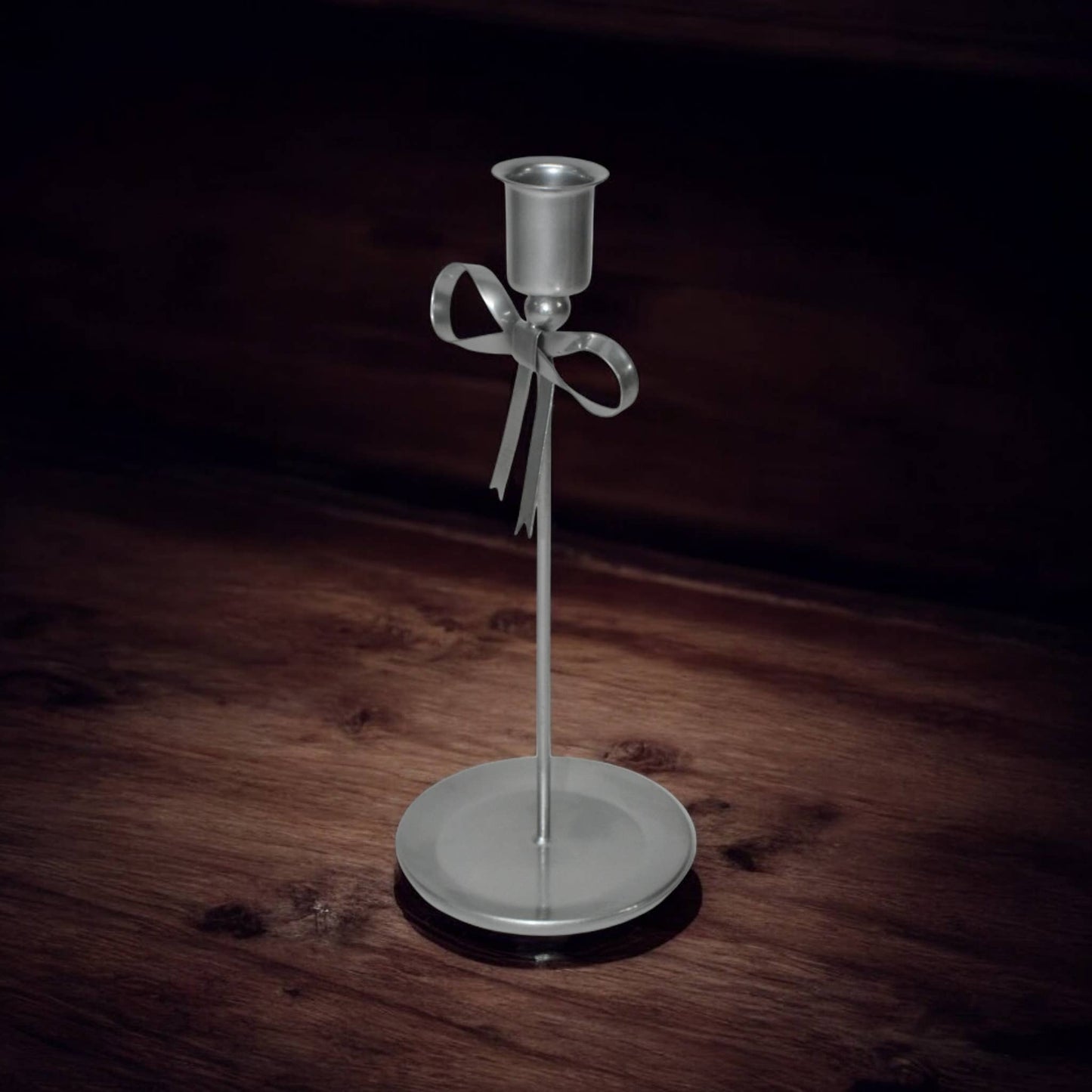 Silver Bow Candleholder