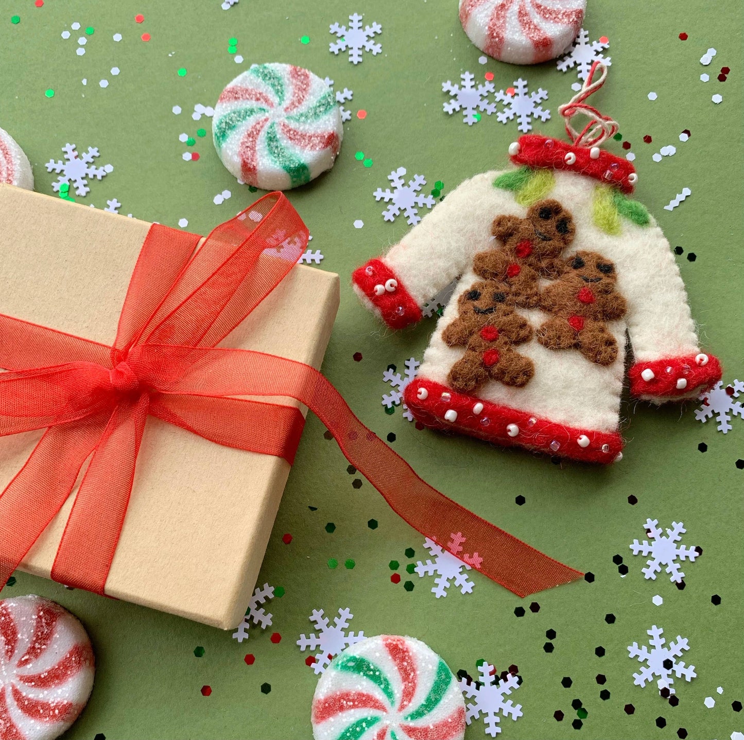 Ugly Christmas Sweater Felt Wool Ornament