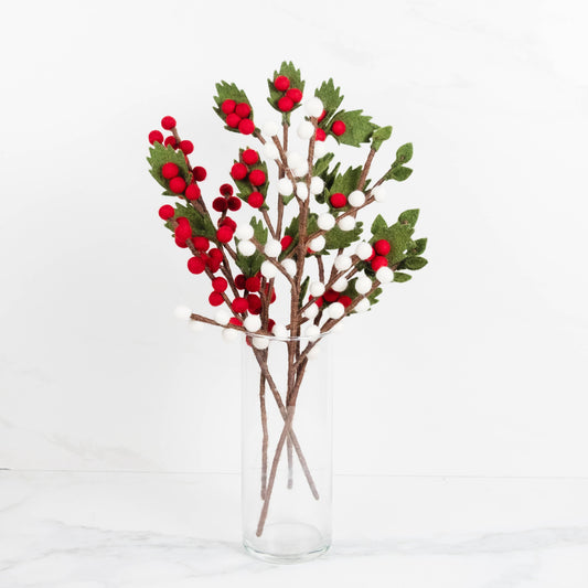 Felt Berry Stems - Assorted Colors