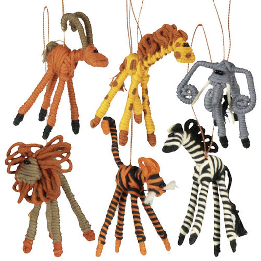 Cotton & Wire Safari Animal Ornaments