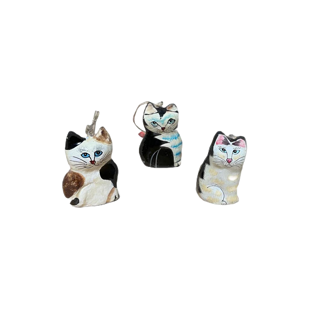 Cat Papier Mache Ornament