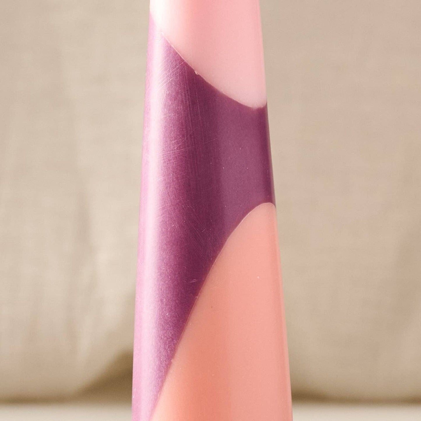 Esuk Berry Striped Palm Wax Cone Candle