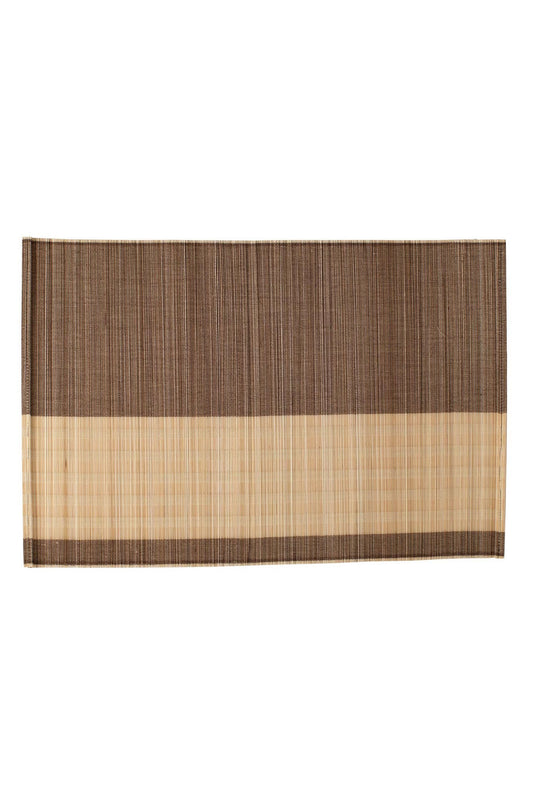 Placemat wide/narrow stripes M/2 bamboo 13x20 brn