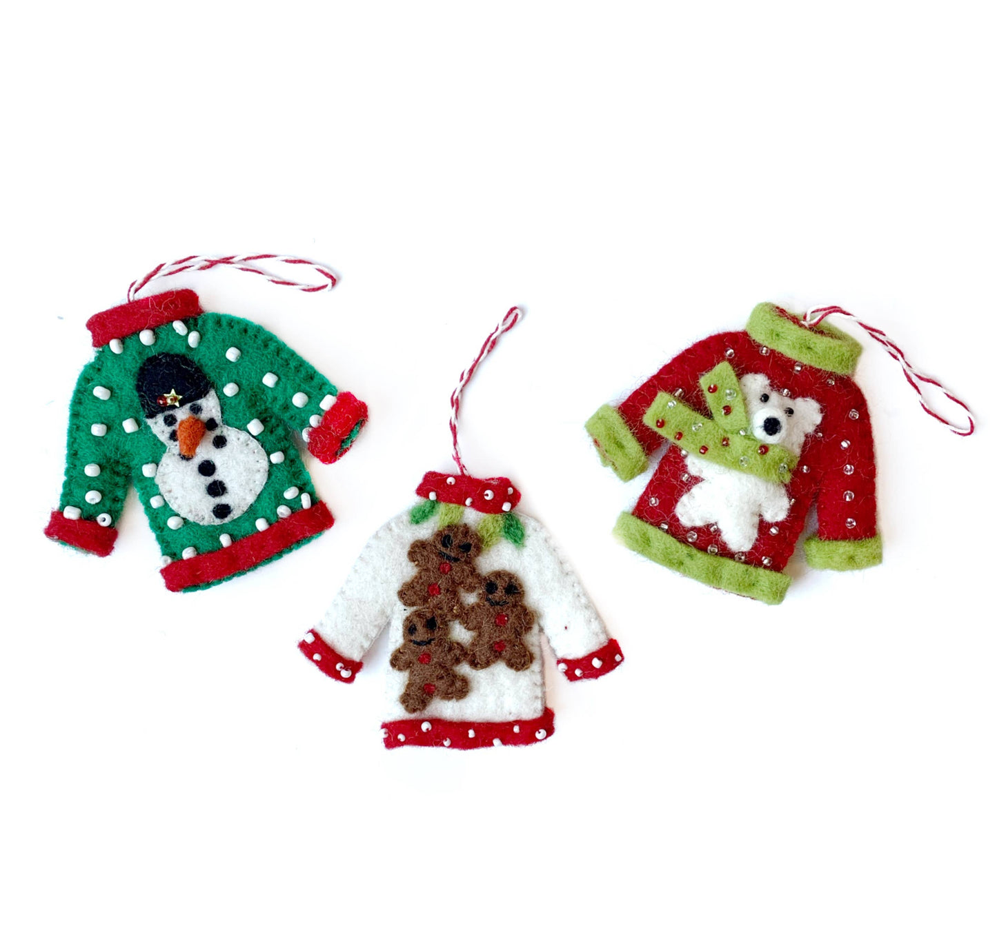 Ugly Christmas Sweater Felt Wool Ornament